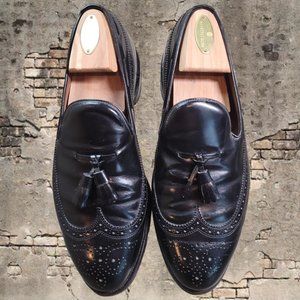 Allen Edmonds Black Berwick Leather Wingtip Tassel Loafer Dress Shoe Size 9.5 B